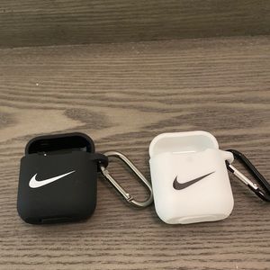 Two Nike Apple Air Pod Silicone Sleeve W/ Clip